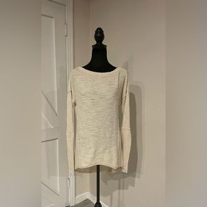 Michael Stars waffle/honeycomb knit boho tunic sweater cream/tan size S